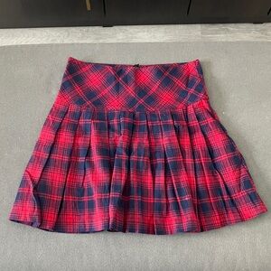 Plaid Red and Navy Align Women's Skirt